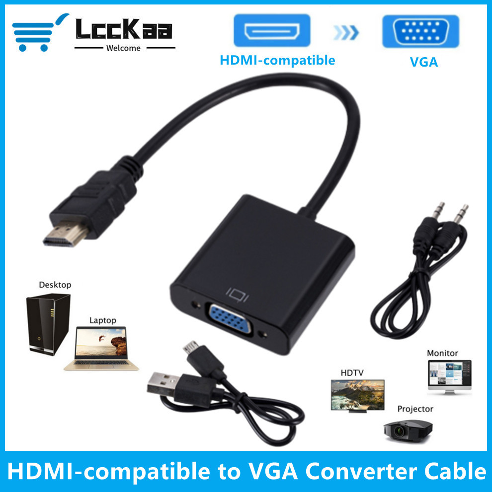 Hdmi Vga Adapter - HDMI-compatible To VGA Adapter With Audio