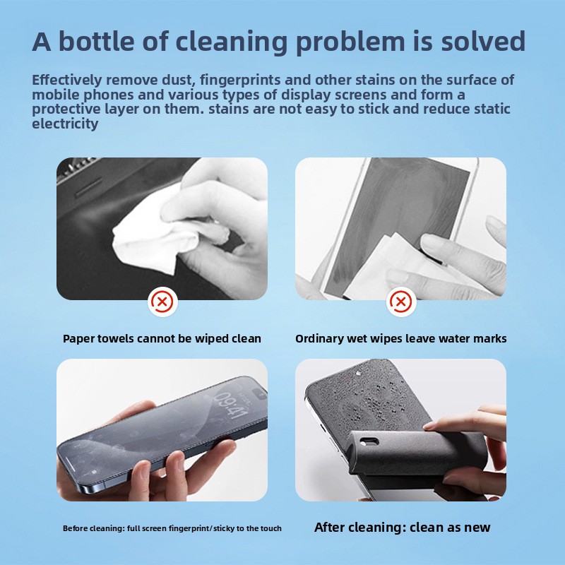 2 in 1 Spray Cleaner Wipe for  - Screen Cleaning Kit avaliação e preço