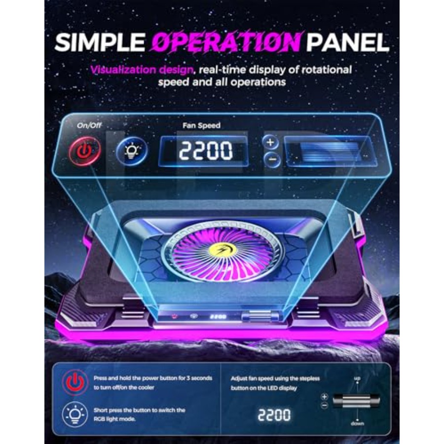 RGB Gaming Laptop Cooling Pad  - Laptop Accessories Cooling Pad avaliação e preço