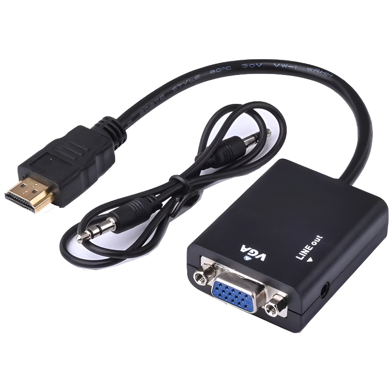 HDMI-compatible to VGA With Au - Hdmi Vga Adapter avaliação e preço