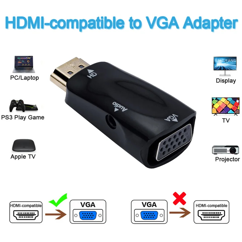1/2/3/4pcs Mini HDMI-Compatibl - Hdmi Vga Adapter avaliação e preço