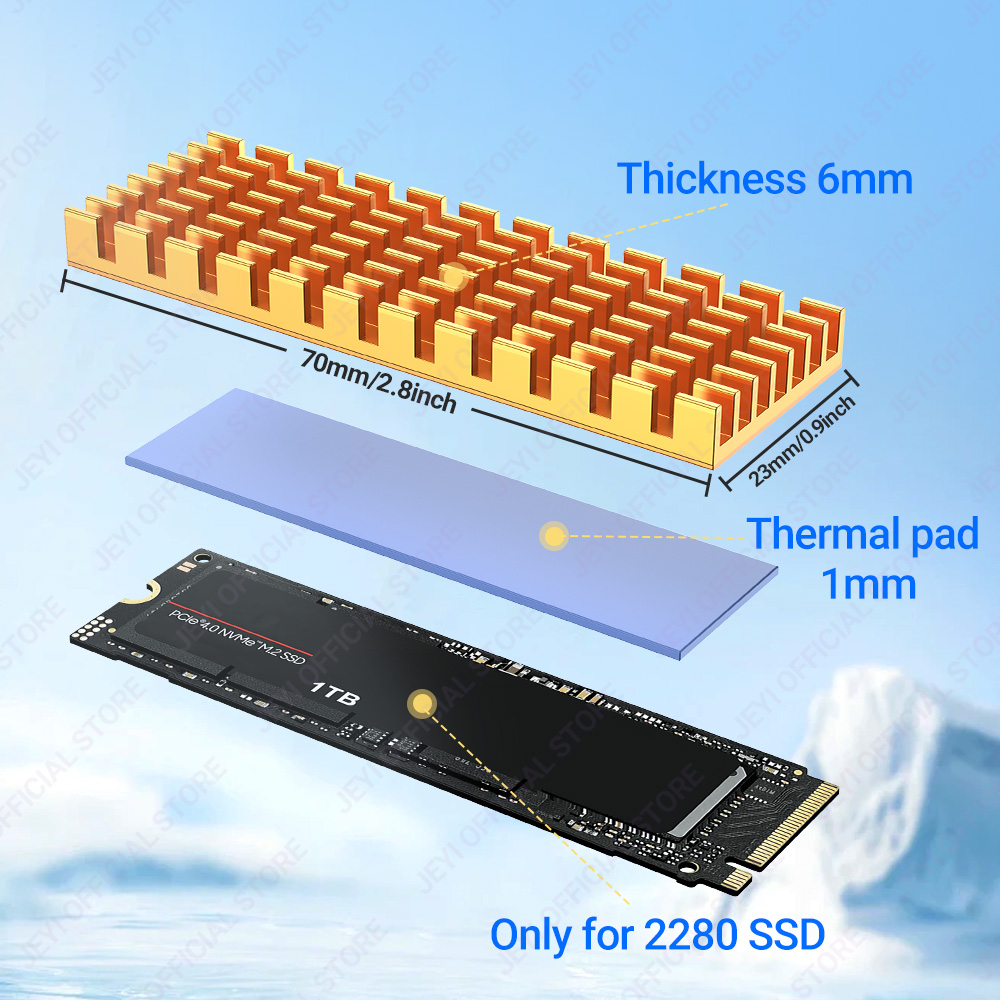 JEYI M.2 SSD Heatsink Aluminum - Laptop Accessories Cooling Pad avaliação e preço