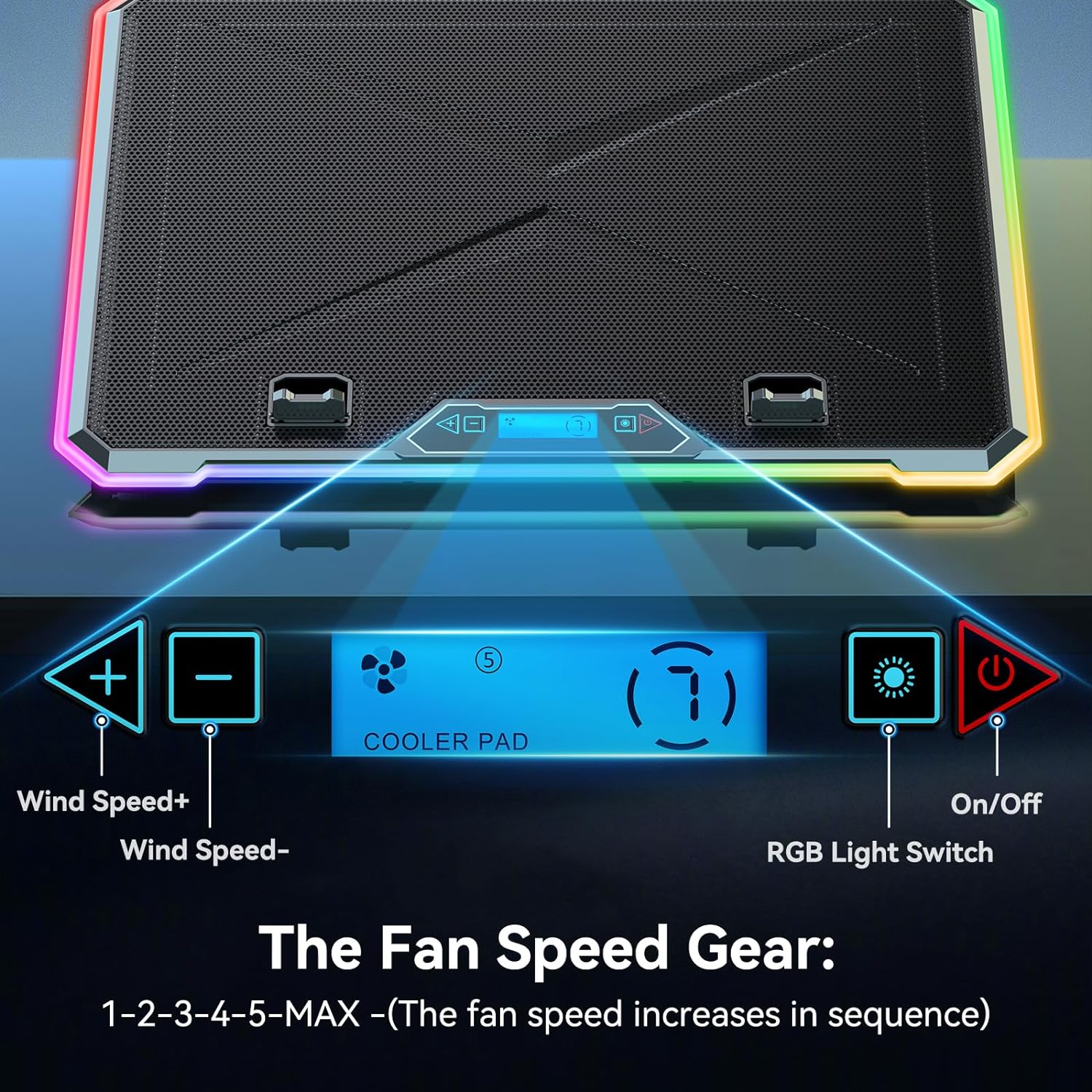 RGB Laptop Cooling Pad Gaming  - Laptop Accessories Cooling Pad avaliação e preço