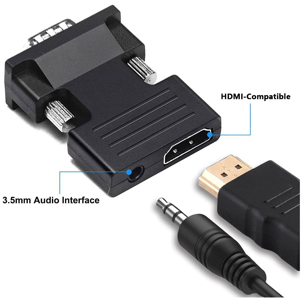 HDMI-compatible to VGA Convert - Hdmi Vga Adapter avaliação e preço
