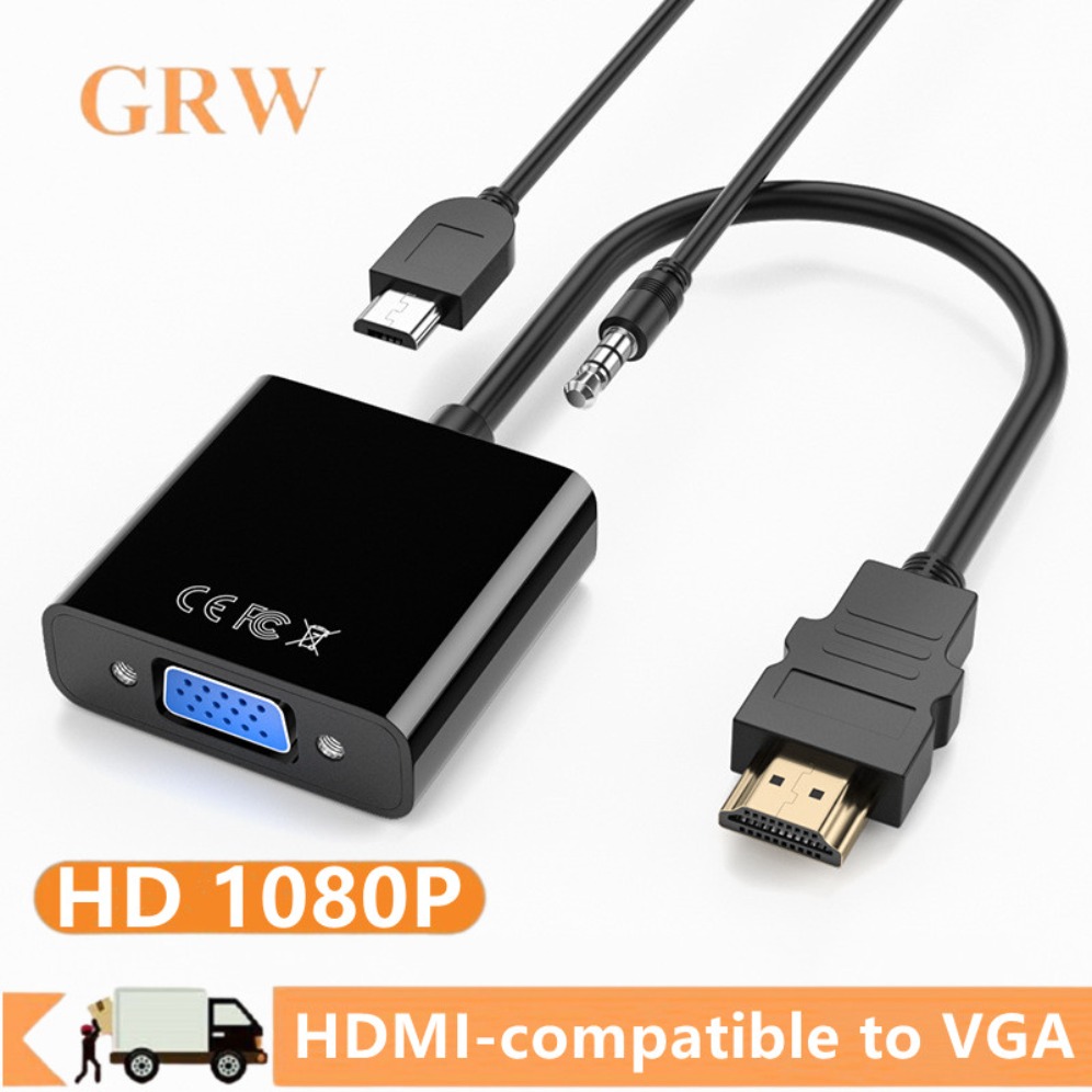 1080P HDMI-compatible to VGA A - Hdmi Vga Adapter avaliação e preço