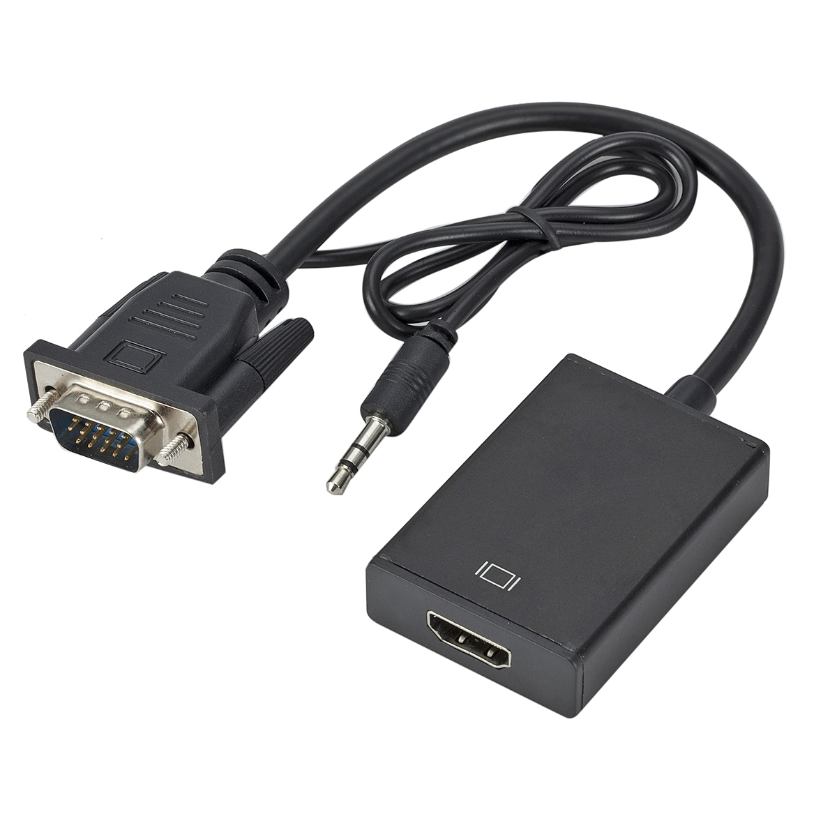 1080P HD VGA TO HD with 3.5mm  - Hdmi Vga Adapter avaliação e preço