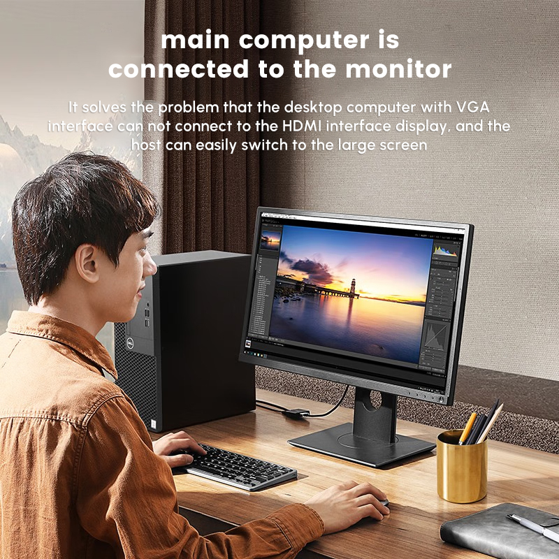 0.15M UGREEN VGA Male to HDMI  - Hdmi Vga Adapter avaliação e preço