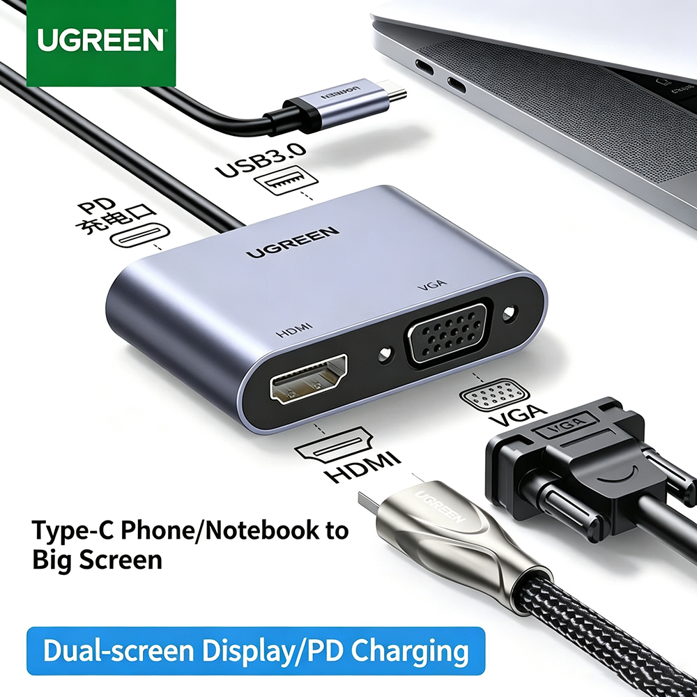 UGREEN USB C Hub Type-C to HDM - Hdmi Vga Adapter avaliação e preço