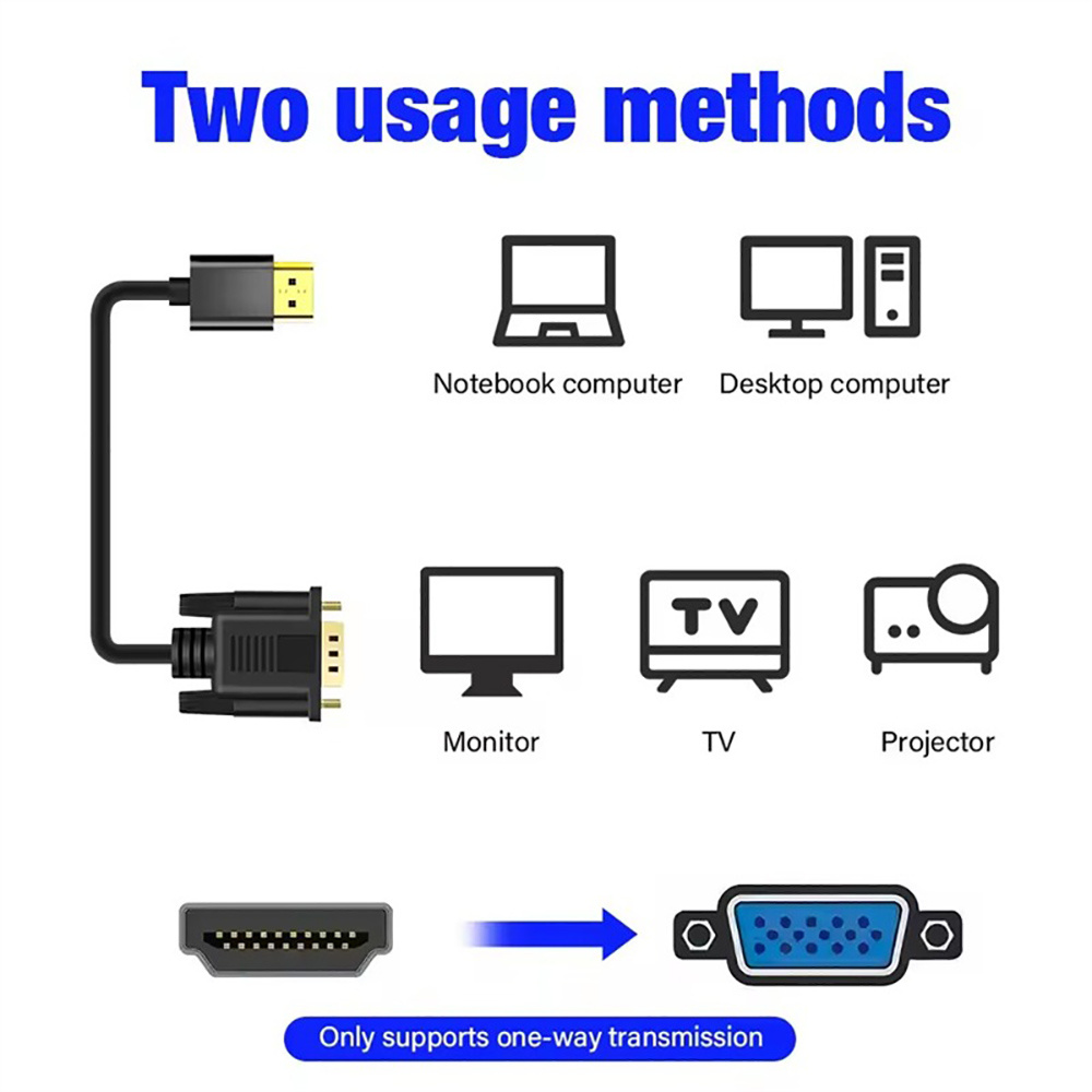 HD 1080P hdmi to VGA Extension - Hdmi Vga Adapter avaliação e preço